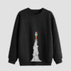 Herren Rundhals-Sweatshirt Baumwolle schwarz Spaceship