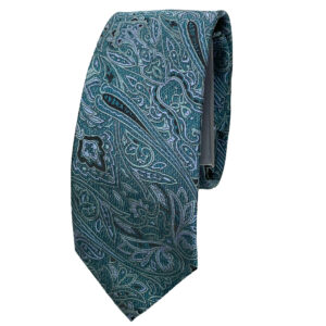 Herrenkrawatte – Eleganter Seiden-Paisley-Stil in Blau
