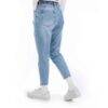 Mom Jeans mit elastischem Bund und ripped Design, modischer Stil