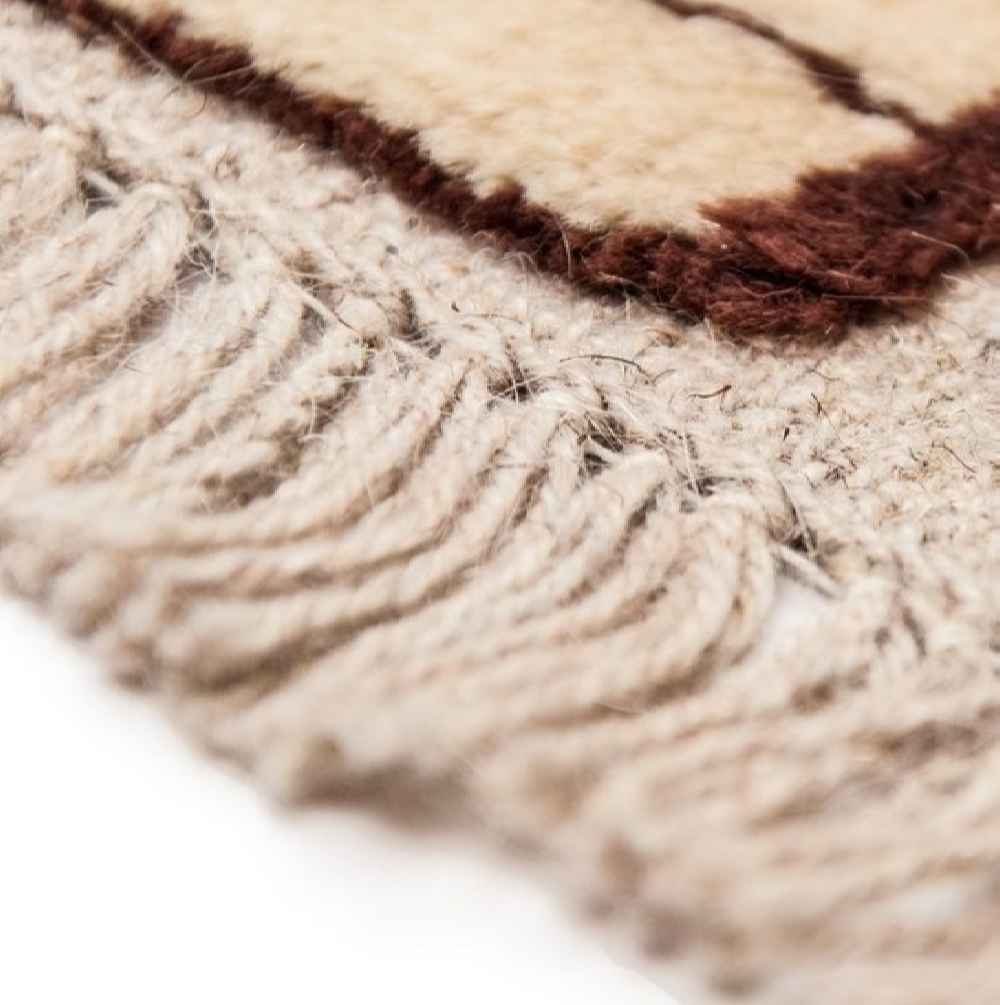 Original echter persischer Gabbeh-Wollteppich handgewebt Ziegelwand