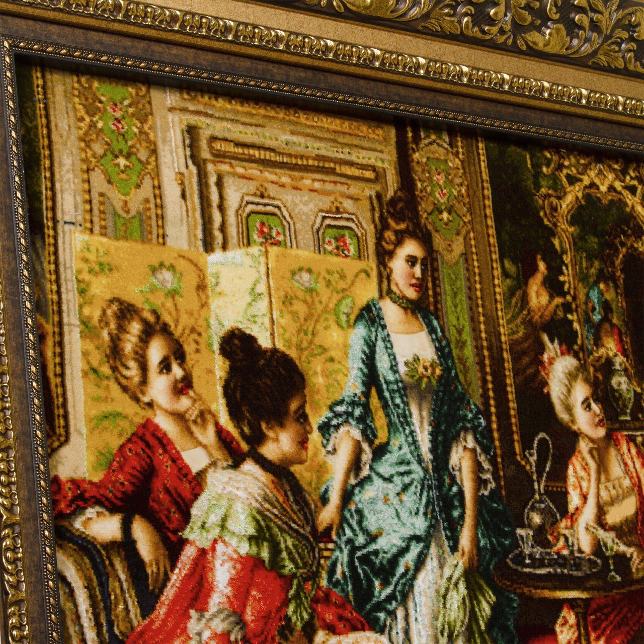 Handgeknüpfter persischer Bildteppich aus Tabriz, der Arturo Riccis Poesieabend darstellt