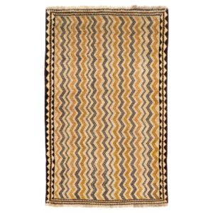 Authentischer persischer Gabbeh-Wollteppich handgewebt in Fars creme