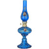 Glas-Petroleumlampe in Rot mit persischem Shah Abbasi Design