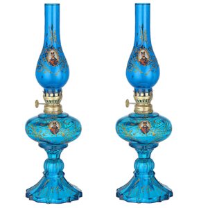 Glas-Petroleumlampe mit persischem Shah Abbasi Design