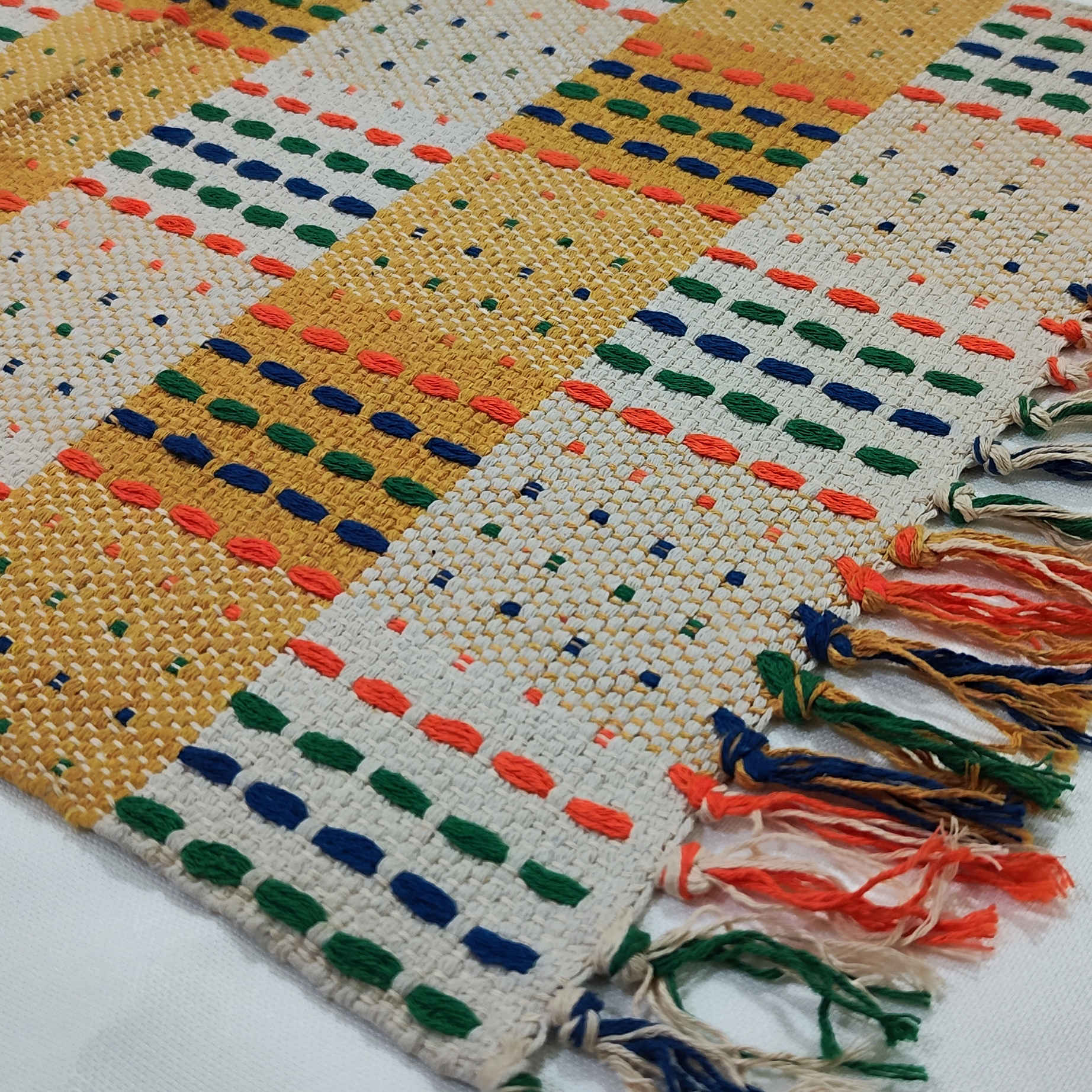 Persischer Jajim Teppich flachgewebt Schachbrett Gelb