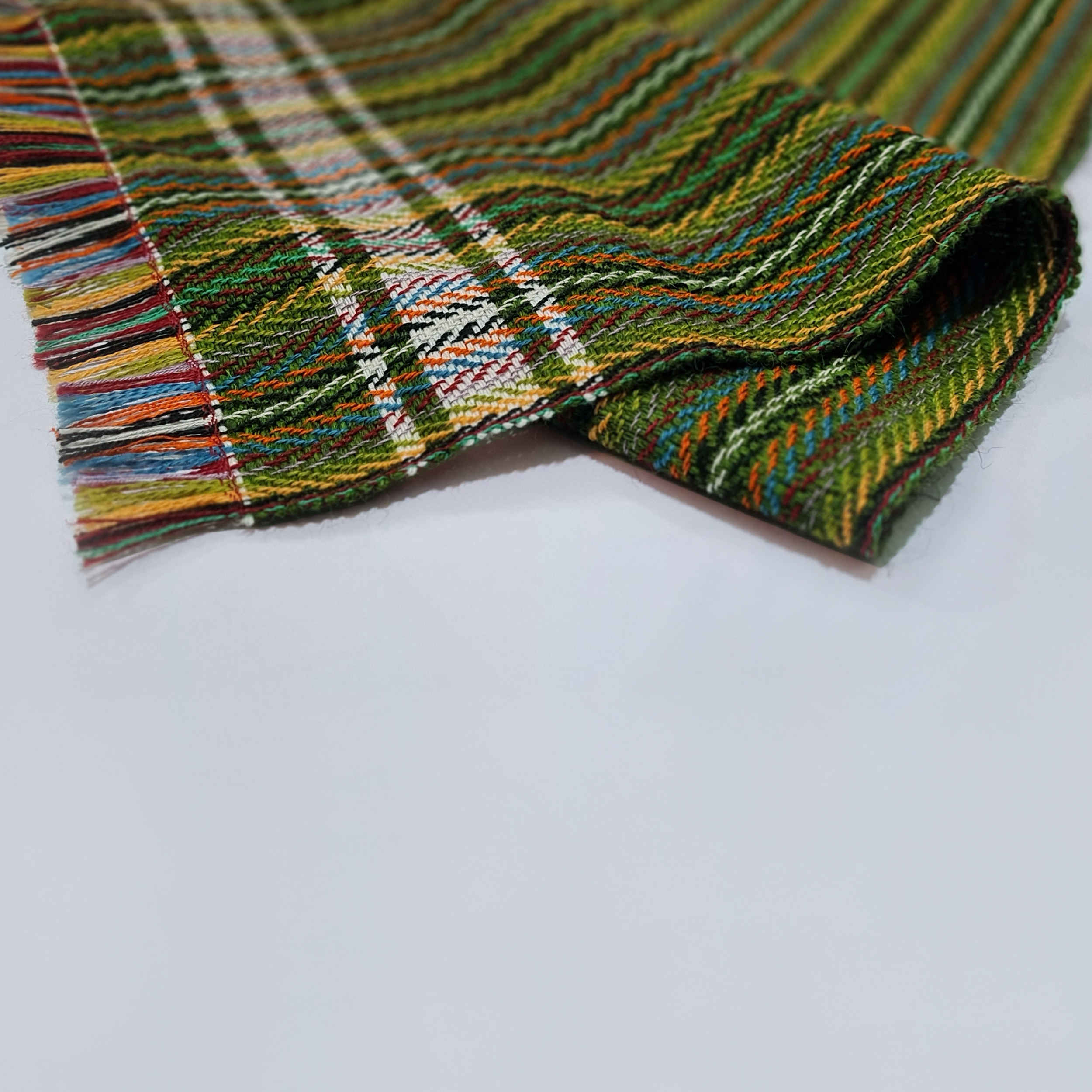 Persischer Jajim Teppich flachgewebt in Lorestan gestreift Grün