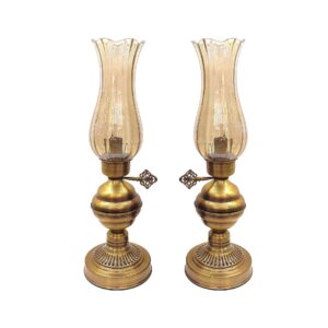 Persische Petroleumlampe mit Metallfuß (2x)