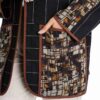 Persischer Manto schwarz & braun mit Fronttaschen für Frauen