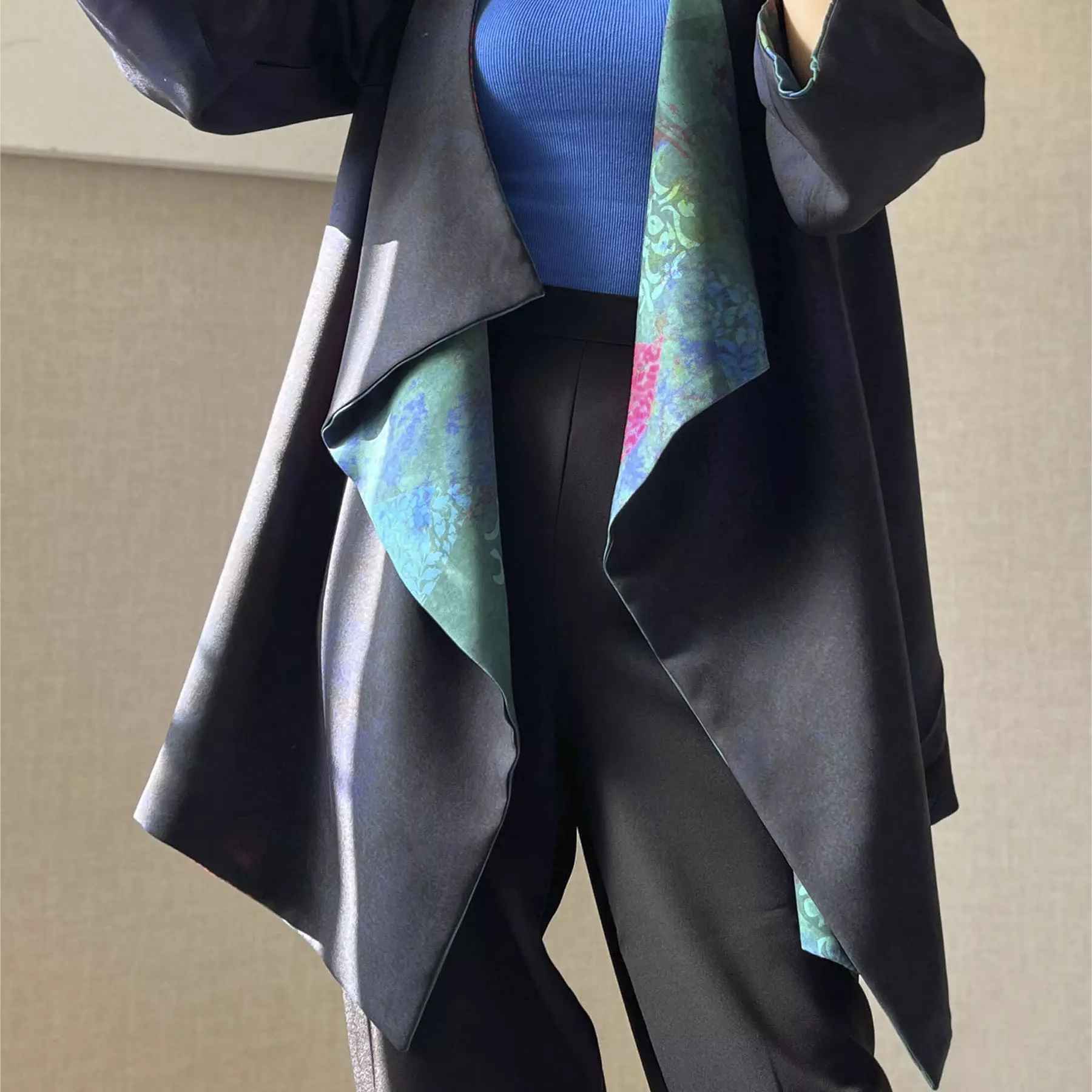 Persischer Manto, doppelseitiger Kreppstoff für Frauen