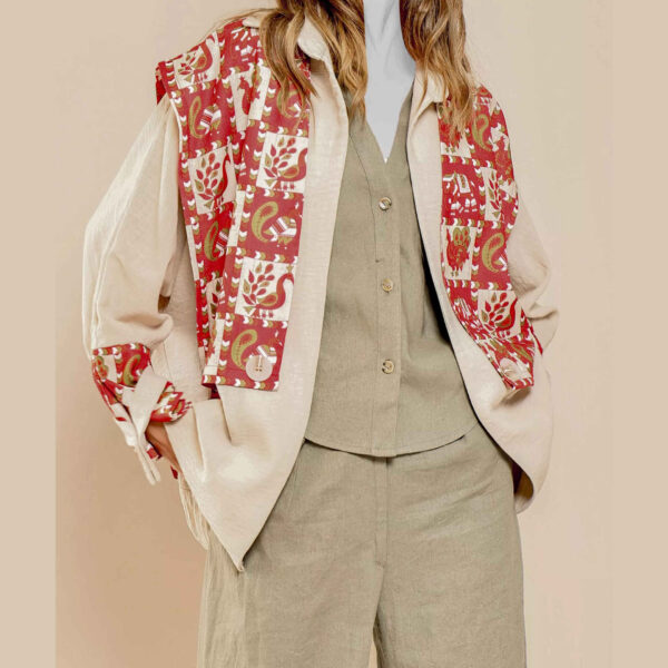 Persischer Manto, lockere Passform, Baumwollstoff für Frauen