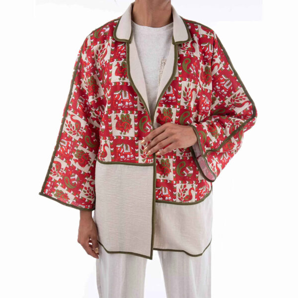 Persischer Manto, lockere Passform, Leinenstoff für Frauen