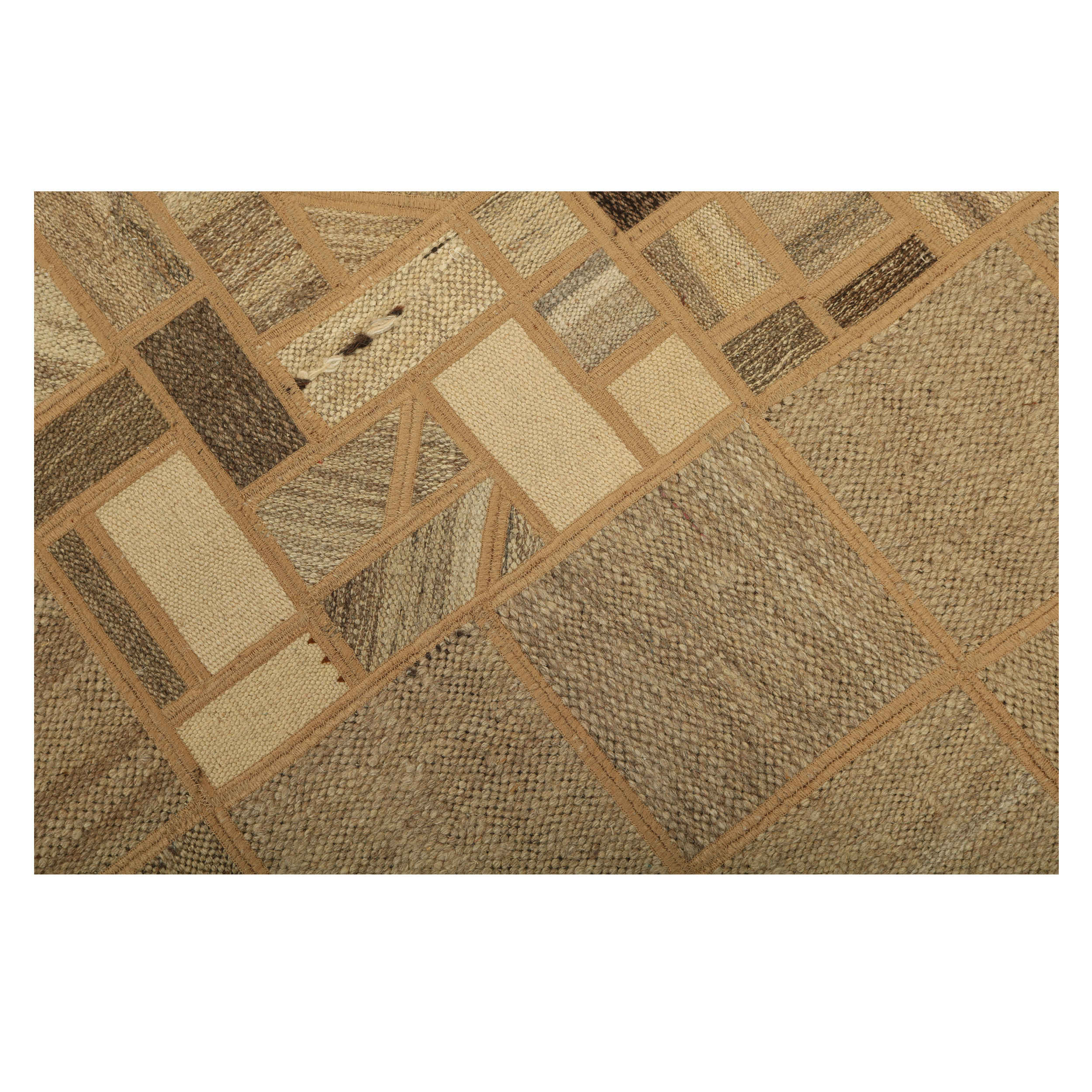 Persischer Patchwork-Kilim-Teppich Handgewebt Creme