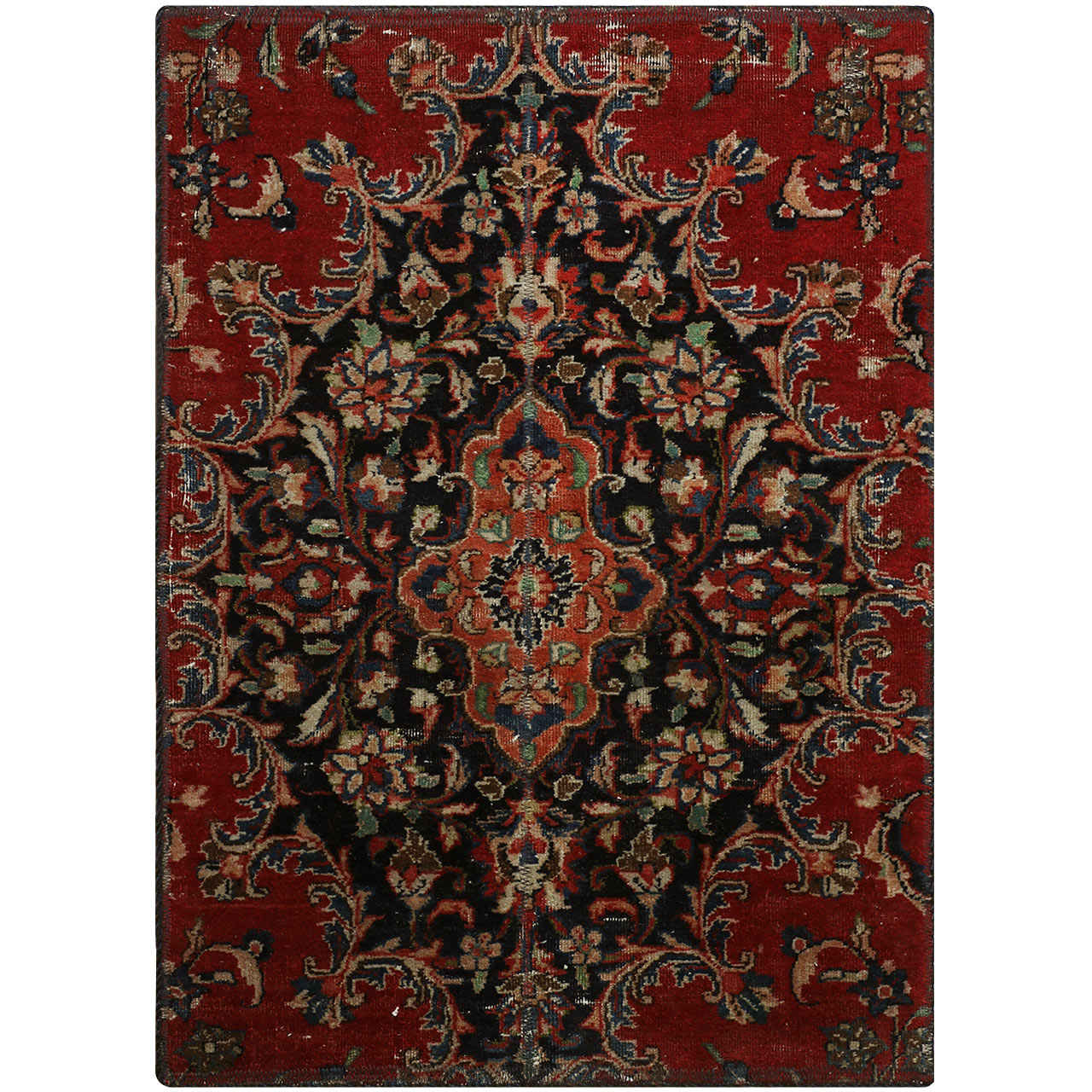 Vintage Persischer handgeknüpfter Patchwork-Teppich Heriz