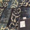 Vintage Persischer handgeknüpfter Patchwork-Teppich Marineblau