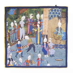 Persischer Schal für Damen – Lebendiges Shahnameh-Inspiriertes Motiv