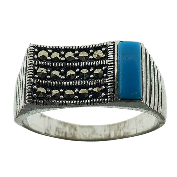 Persischer Silberring für Herren mit Neyshabur Türkis