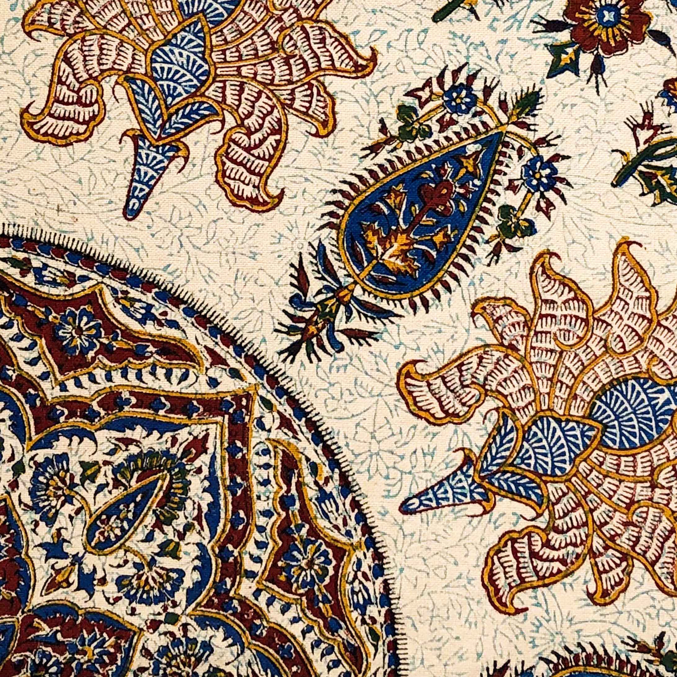 Persisches Tischtuch: Isfahans traditionelle Kalamkari Blockdruck Taji