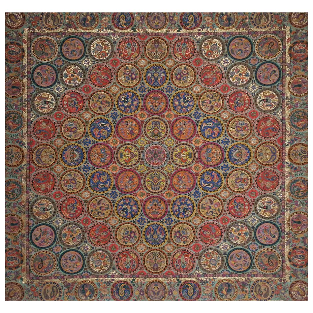 Persische Termeh-Tischdecke, luxuriös mit Blumenmuster Sahand