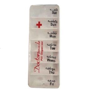 7-Tage Pillenorganisator mit Farsi-Etiketten für einfache Erinnerungen