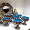 Elegantes Töpferware Haft-Seen Minakari Set für das persische Neujahr
