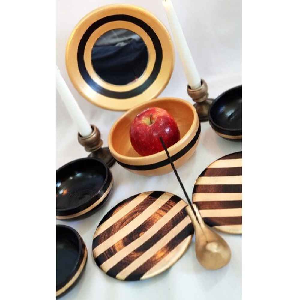 Töpferware Haft-Seen Set Teller mit Spiegel und Kerzenhalter für Nowruz