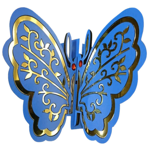 Faltbarer Koranständer aus Holz mit Schmetterlingsmotiv