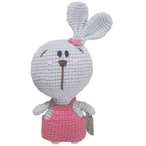 Handgemachtes Amigurumi Hase Kuscheltier – Weiß & Rosa | Niedlich und Weich