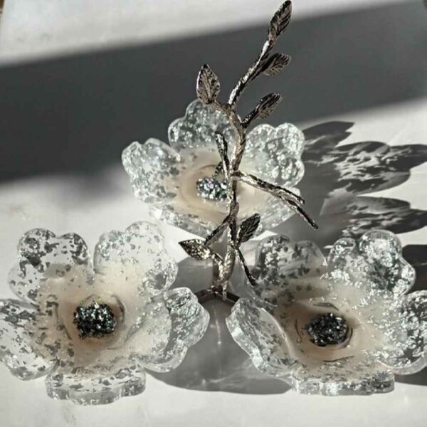 Resin Serviertablett für Nüsse und Süßigkeiten Blumen Design