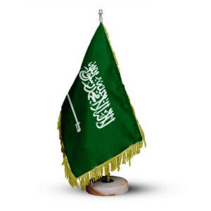Saudi-Arabien Schreibtisch- und Tischflagge mit Steinbasis