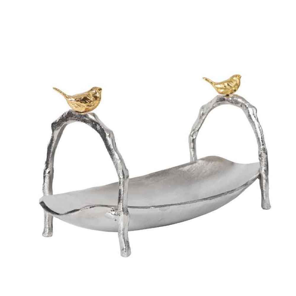 Serviertablett für Früchte und Nüsse Vogeldesign