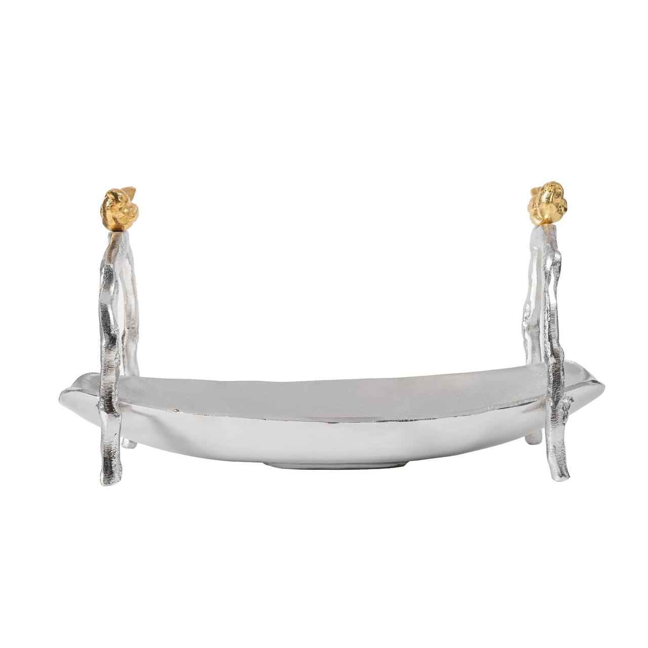 Serviertablett für Früchte und Nüsse Vogeldesign