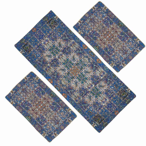Set aus 3 persischen Tischdecken, luxuriös Yazds Termeh Kheshti