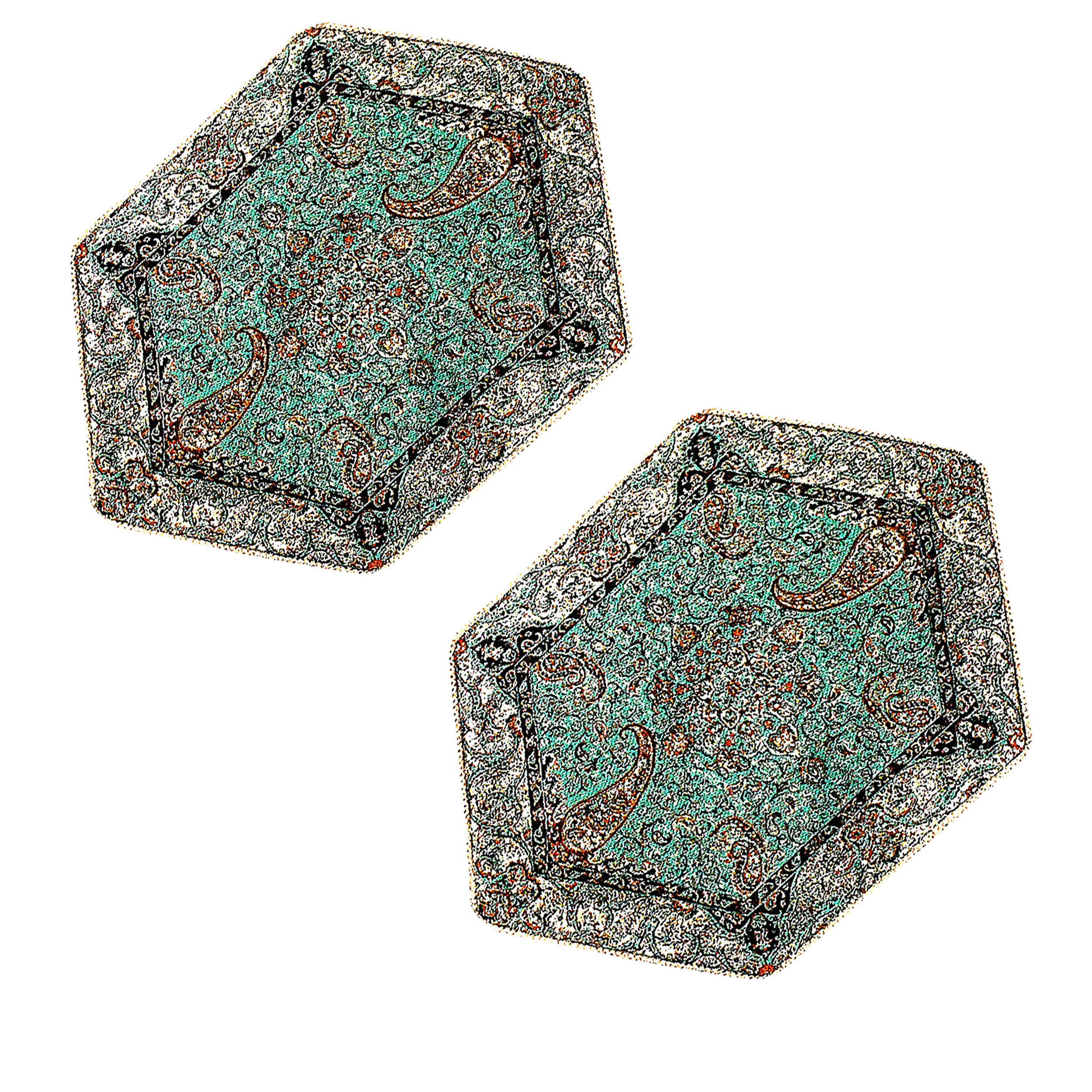 Set aus 3 Termeh-Tischdecken, luxuriös mit persischem Paisley-Muster Shiva