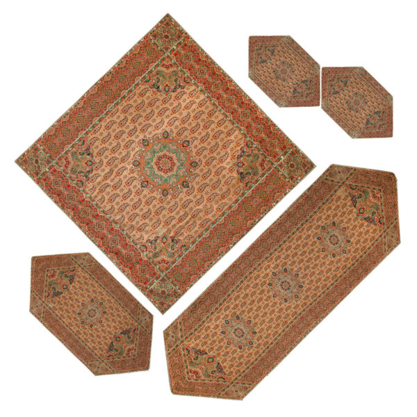 Set aus 5 Yazd-Termeh-Tischdecken, luxuriös mit BlumenmusterSet of 5 Yazd Termeh Tablecloth Luxurious with Floral Pattern