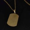 Islamische Kette mit Ya Ali Ibn Musa al-Rida Kalligrafie Stahl-Medaillon