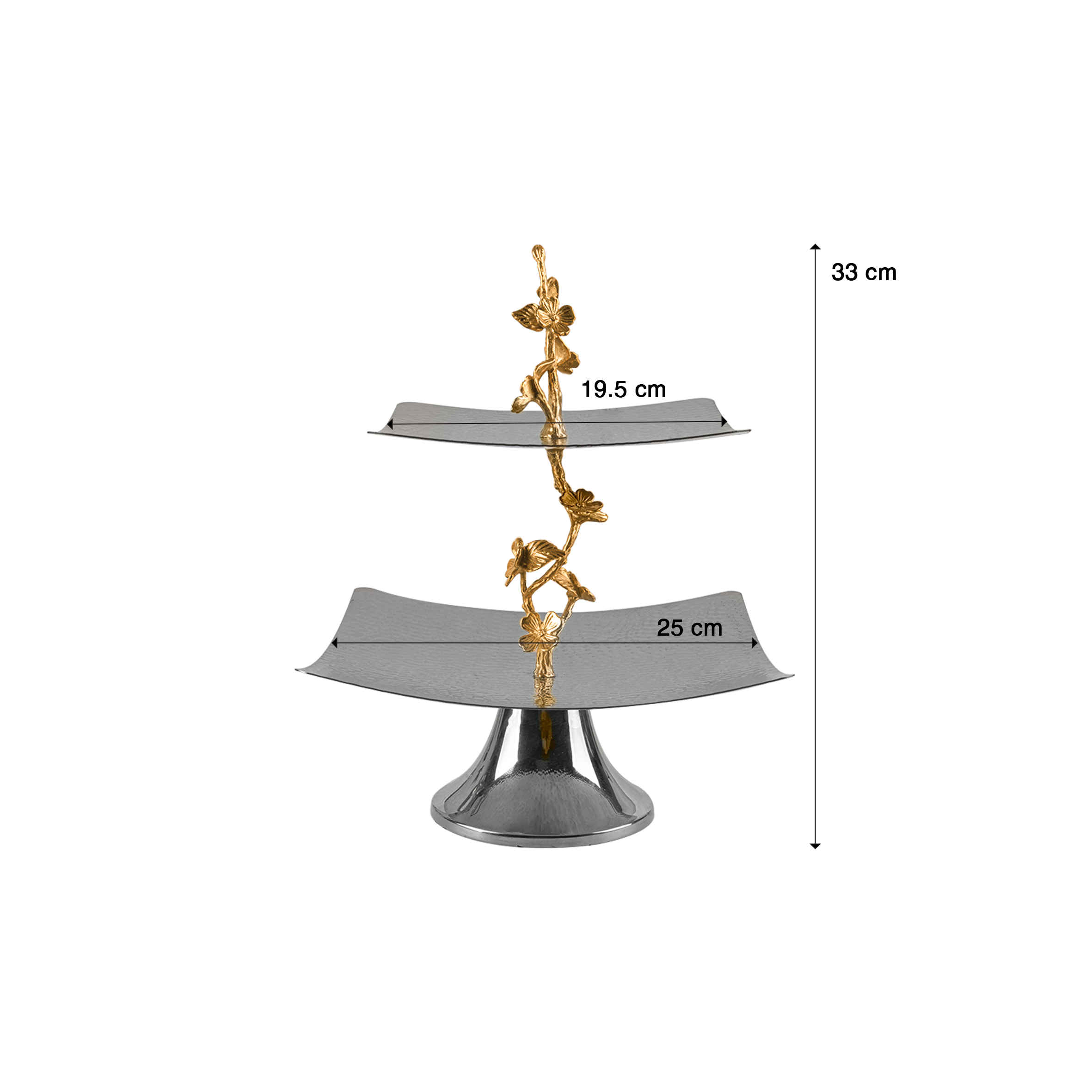 Stahl Servierständer 2 Etagen für Snacks und Süßigkeiten
