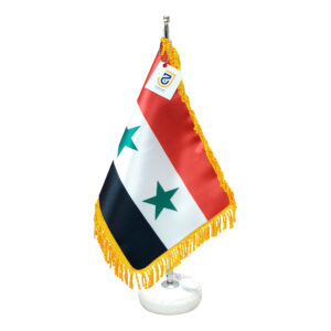 Syrien Tischflagge mit Steinbasis