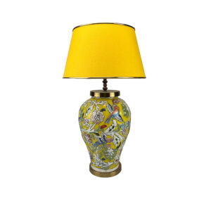 Keramik-Vase Tischlampe mit Stoff-Lampenschirm für Schlafzimmer