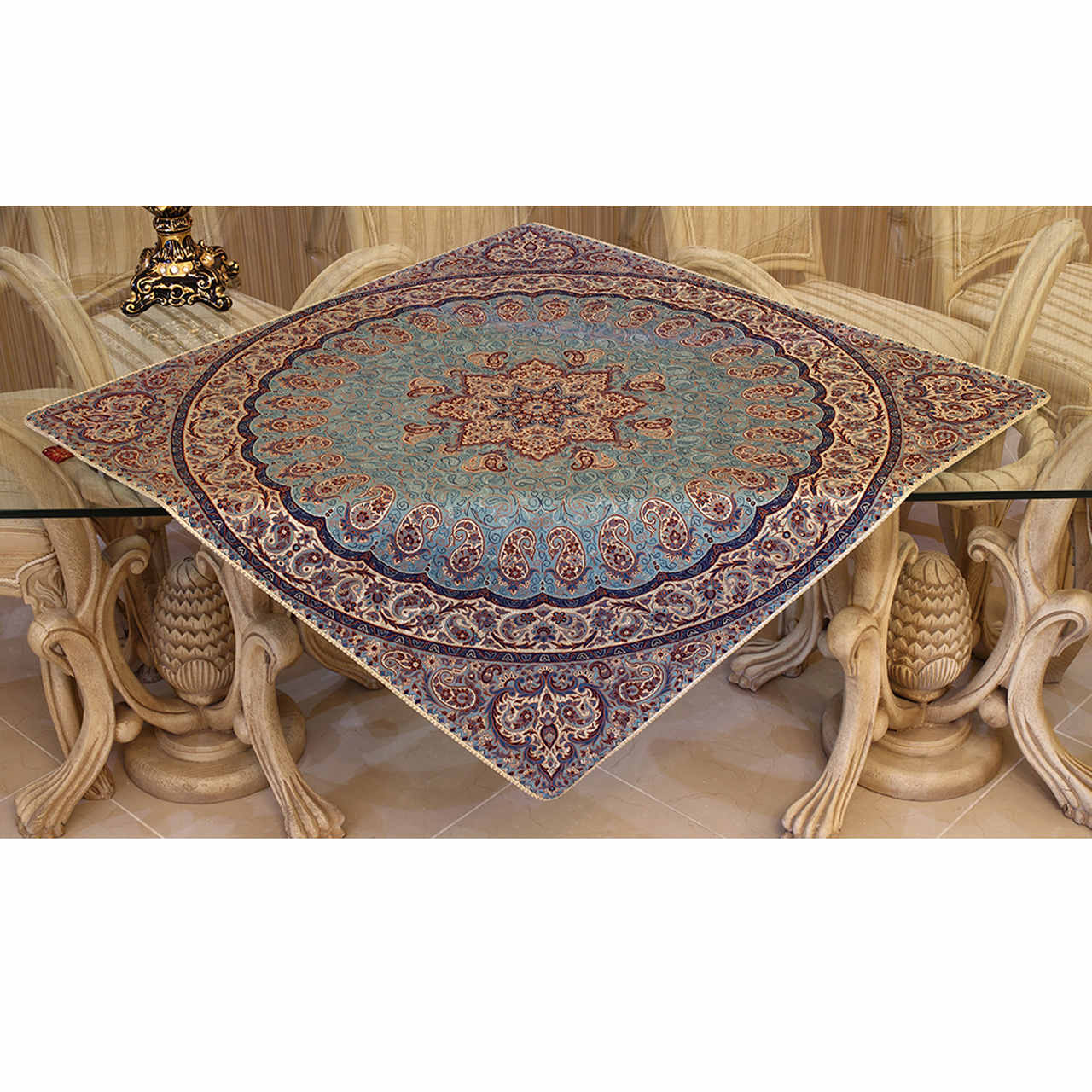 Termeh-Tischdecke, luxuriös mit persischem Paisley-Muster 45
