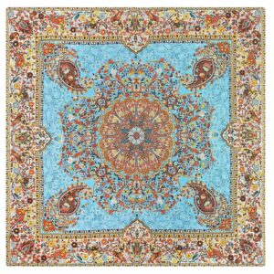 Prächtige persische Samt-Tischdecke mit aufwendigem geometrischem Motiv