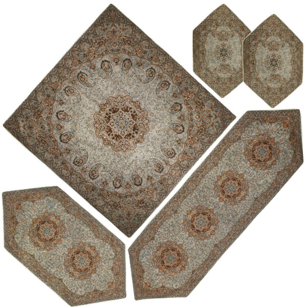 Termeh-Tischdecke, luxuriös mit persischem Paisley-Muster Mahini (5x)