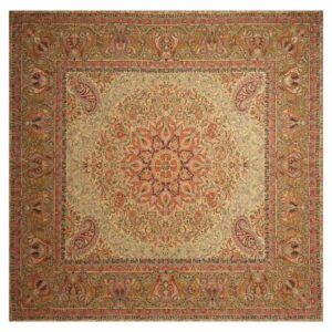 Persisches Tischtuch: Isfahans traditionelle Kalamkari Blockdruck Rund