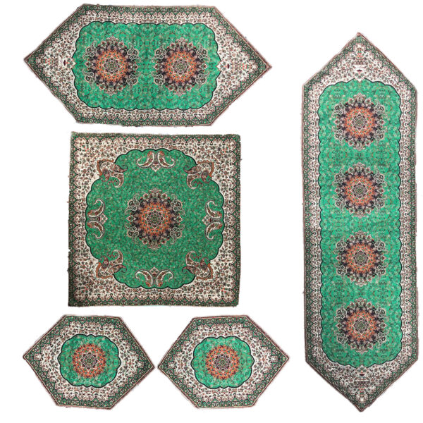 Termeh-Tischdecke, luxuriös mit persischem Paisley-Muster Toranj (5x)