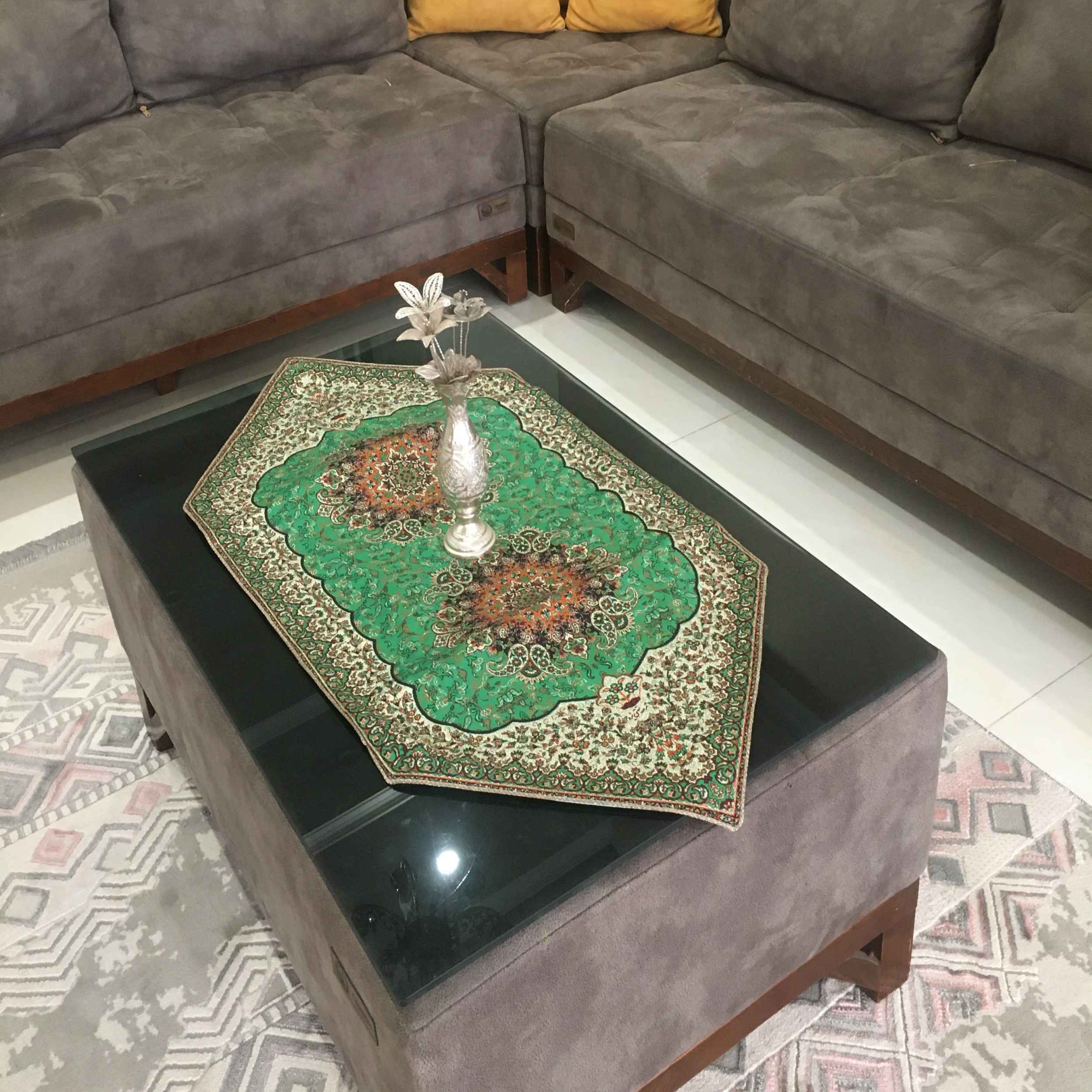 Termeh-Tischdecke, luxuriös mit persischem Paisley-Muster Toranj (5x)