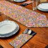 Samtbesteckbeutel - Aufwändiges Blumendesign für Stilvolle Dekoration