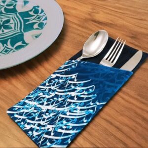 Samtbesteckbeutel mit persischer Kalligraphie – Elegantes Design