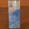 Samtbesteckbeutel mit persischer Kalligraphie - Elegantes Blaues Design