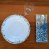 Samtbesteckbeutel mit persischer Kalligraphie - Elegantes Blaues Design