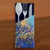 Samtbesteckbeutel mit persischer Kalligraphie - Tischaccessoire