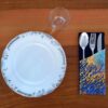 Samtbesteckbeutel mit persischer Kalligraphie - Tischaccessoire